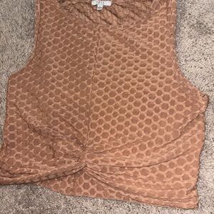 J. Jill Orange Pink Sleeveless Tie Front Tank Top